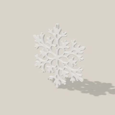 Fensterschneeflocke schräg von der Seite, 6 mm stark