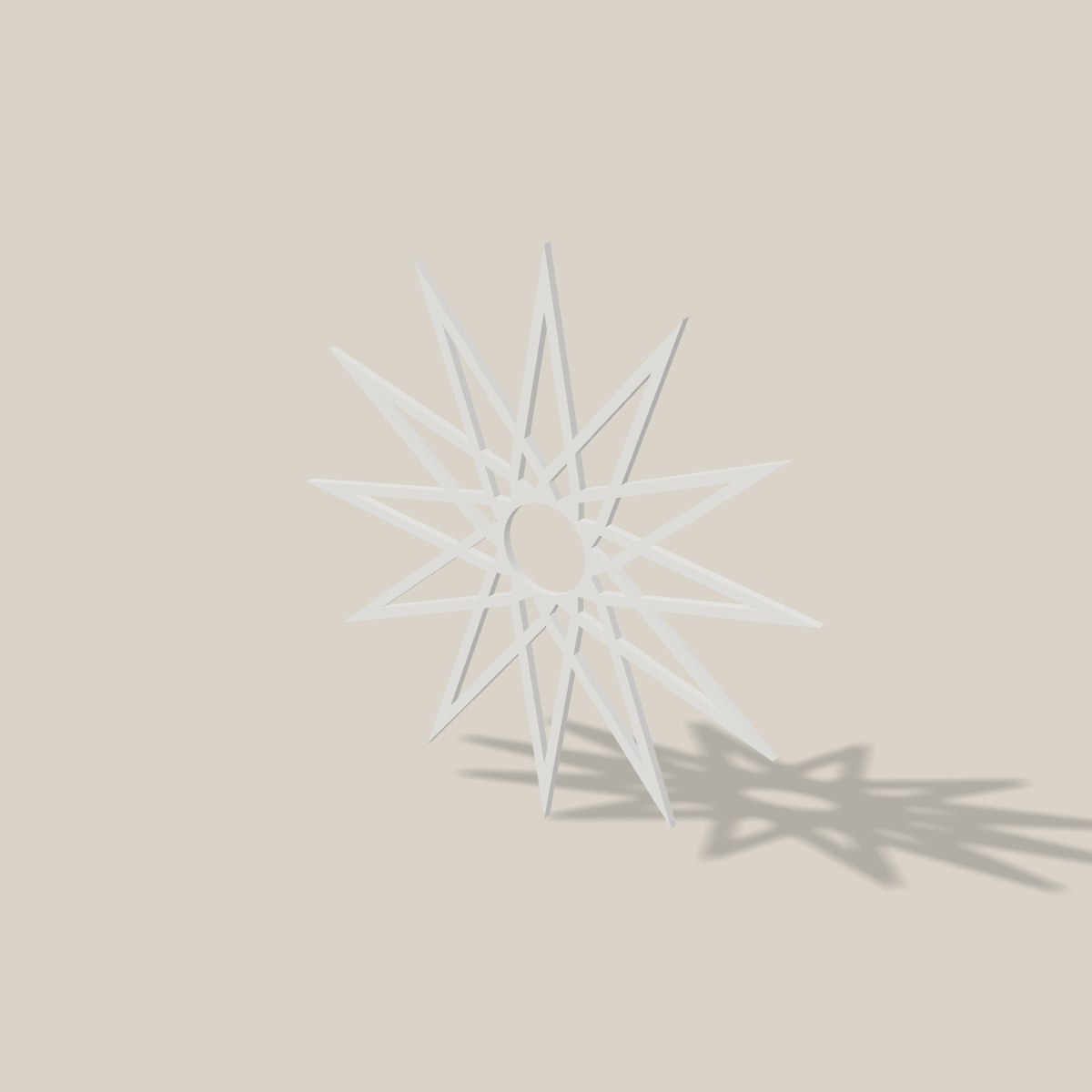 Fensterstern schräg von der Seite, 3 mm stark