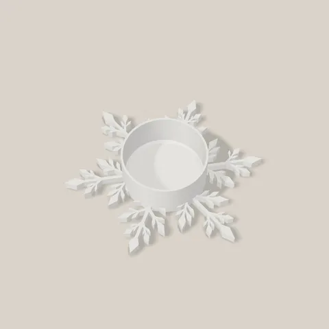 Schneeflocken-Teelichthalter von oben, der Ring misst innen 38 mm