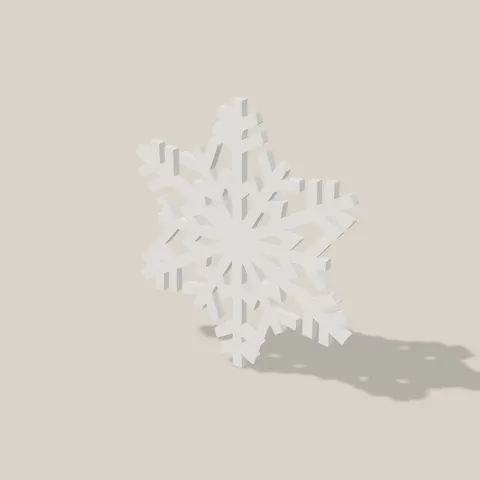 Große Schneeflocke schräg von der Seite, 3 mm stark