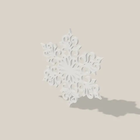 Schneeflocke schräg von der Seite, 3 mm stark