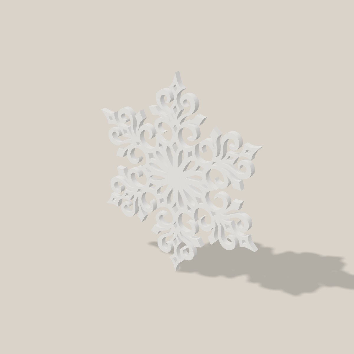 Schneeflocke schräg von der Seite, 3 mm stark