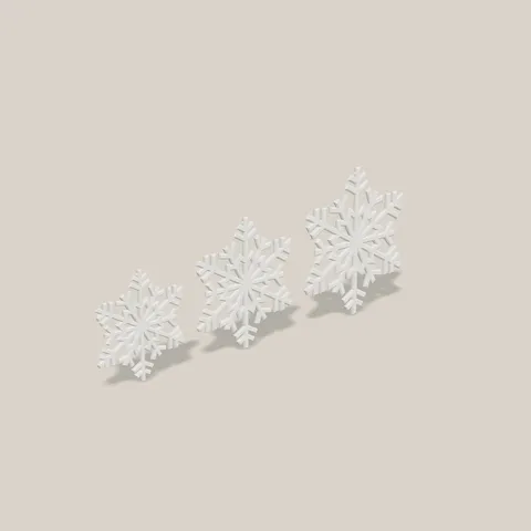 Die drei Schneeflocken von links gesehen