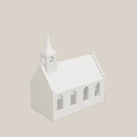 Lichthaus Kapelle schräg von links mit Fensterreihe