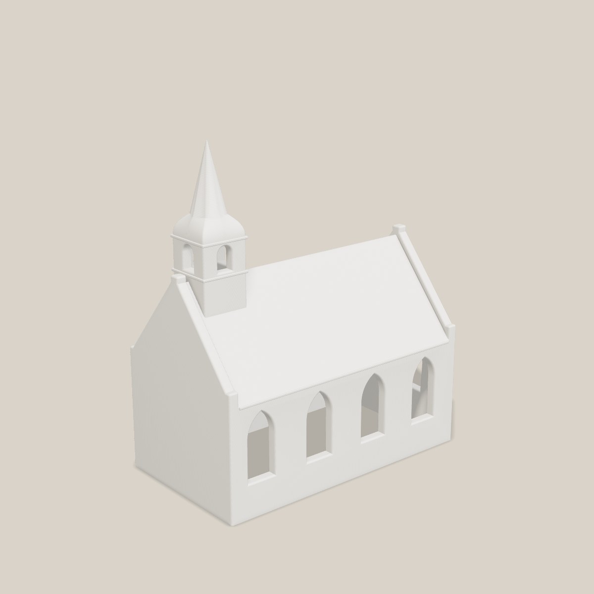 Lichthaus Kapelle schräg von links mit Fensterreihe