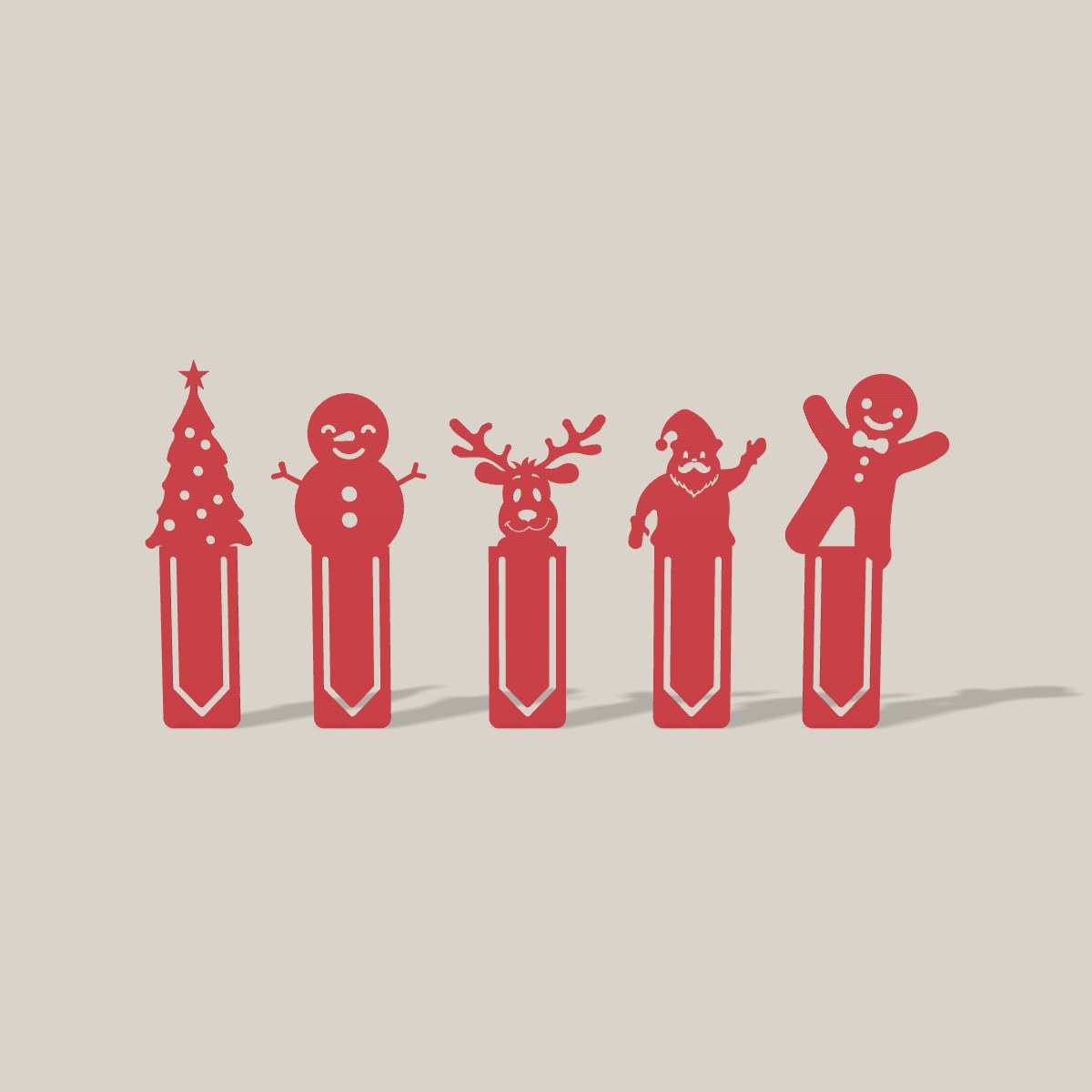 Weihnachts-Lesezeichen, 5er-Set