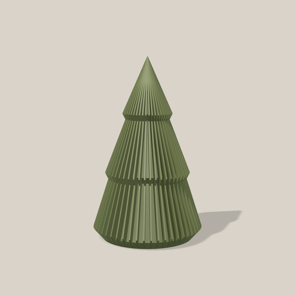 Der größte Mini-Tannenbaum von vorn mit feinen Falten