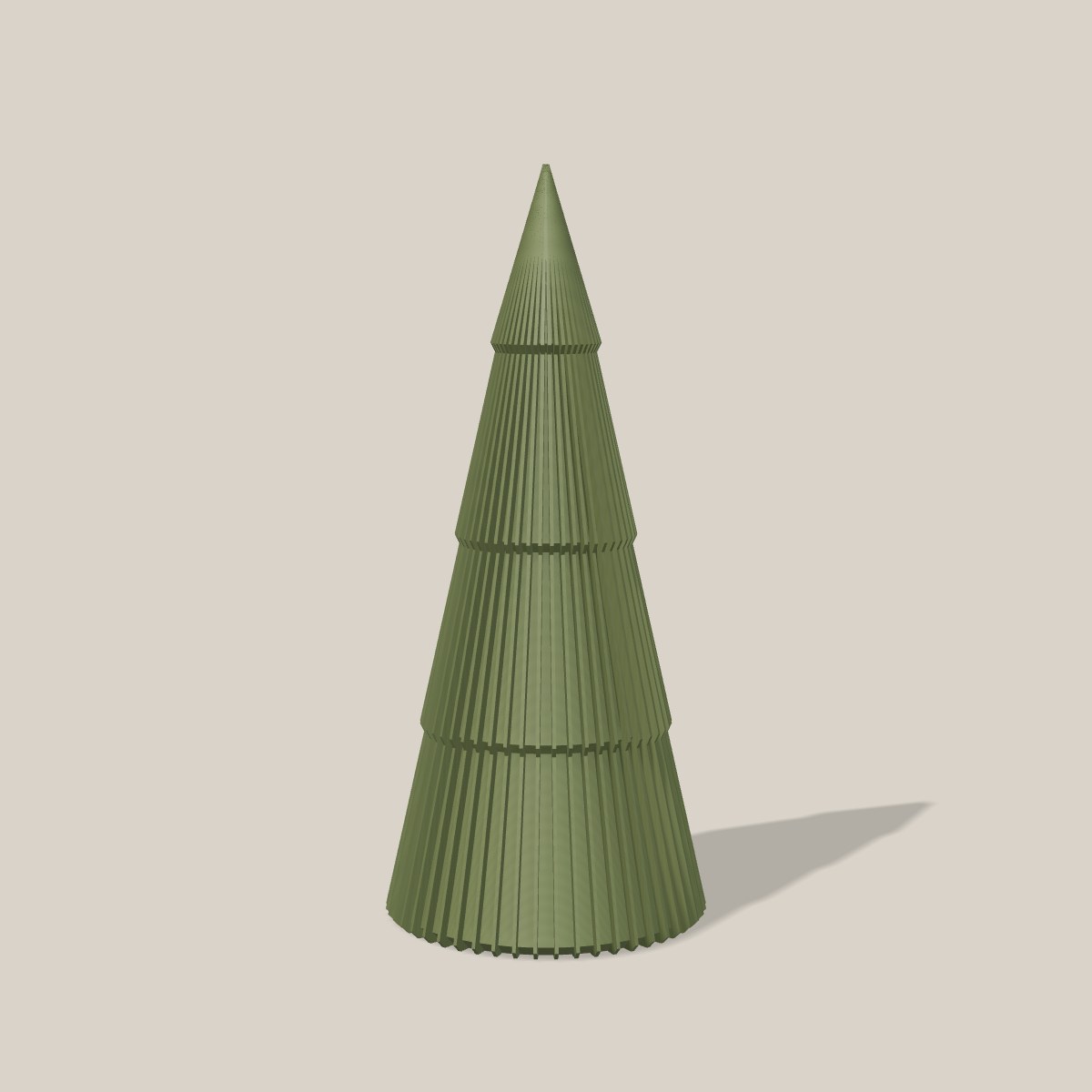 Gerippter Tannenbaum von vorn, 16,5 cm hoch