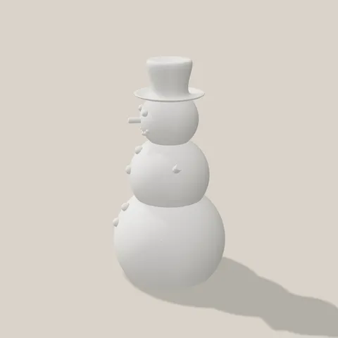 Schneemann mit Zylinder von der Seite mit Karottennase