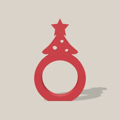 Serviettenring mit Tannenbaum von vorn, Ring innen 40 mm