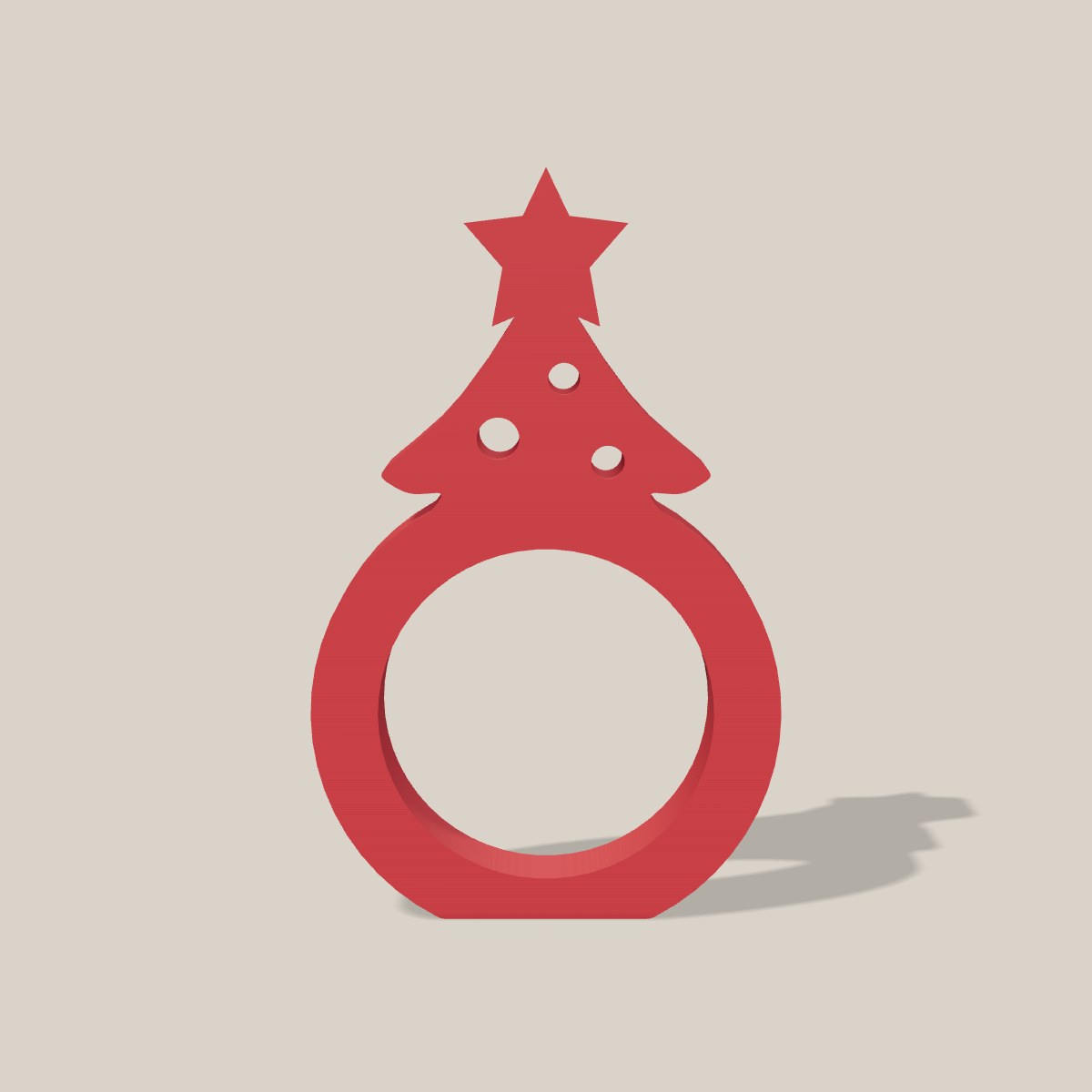 Serviettenring mit Tannenbaum von vorn, Ring innen 40 mm